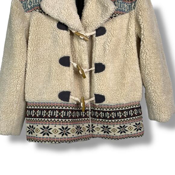 Free People Oh My Teddy Nordic Sherpa Fleece Coat Fits a medium - Picture 2 of 9